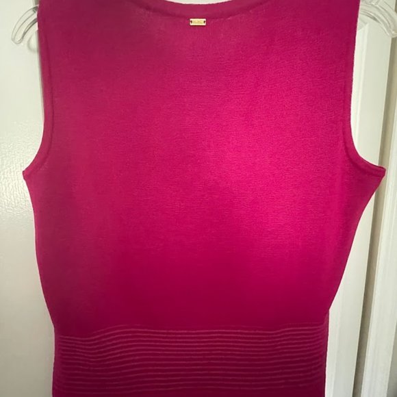 ST JOHN Fuchsia Pink Wool/Rayon Cardigan Sweater and Sleeveless Top, Size S - Picture 11 of 11